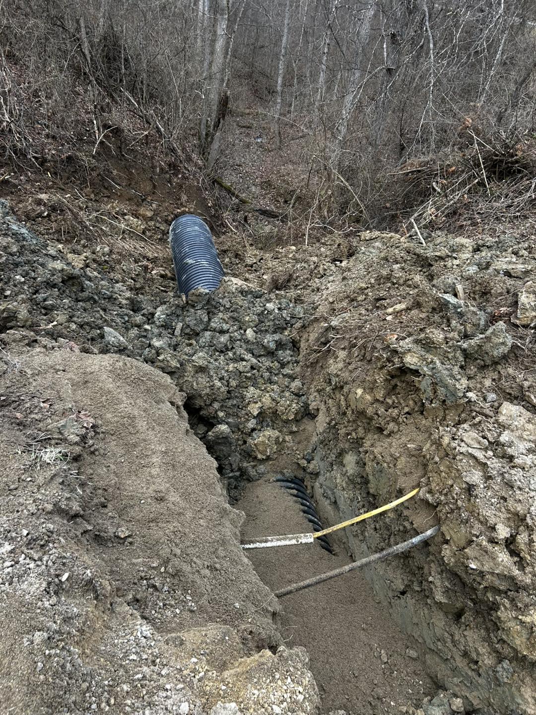 New culvert pipe installation